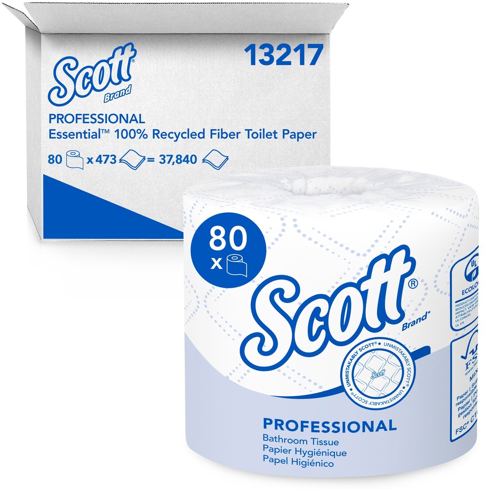 1022018855__30938.jpg Scott Professional Essential 100% Recycled Fiber Bulk Toilet Paper for Business 13217 - Image 1