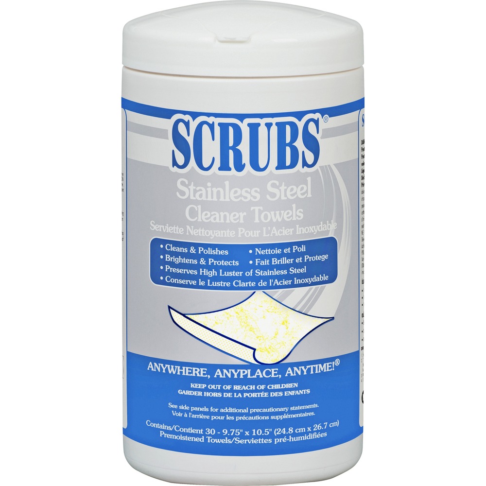 1030264226__87571.jpg SCRUBS Stainless Steel Cleaner Wipes 91930 - Image 1