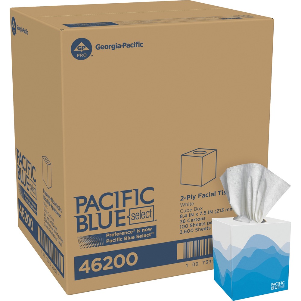 Pacific Blue Select Pacific Blue Select Facial Tissue by GP Pro - Cube Box 46200CT