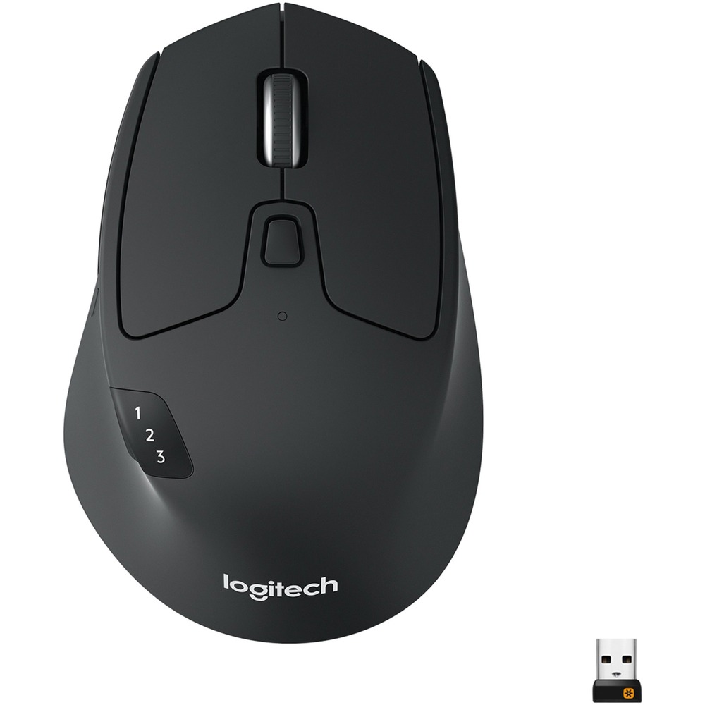 Logitech M720 Triathlon Multi-Device Wireless Mouse, Bluetooth, USB Unifying Receiver, 1000 DPI, 8 Buttons, 2-Year Battery, Compatible with Laptop, PC, Mac, iPadOS - Black 910004790