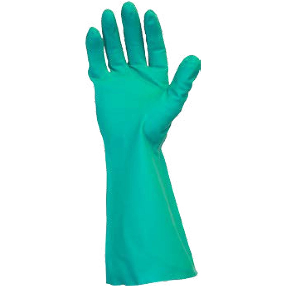 Safety Zone Green Flock Lined Nitrile Gloves GNGFMD15C