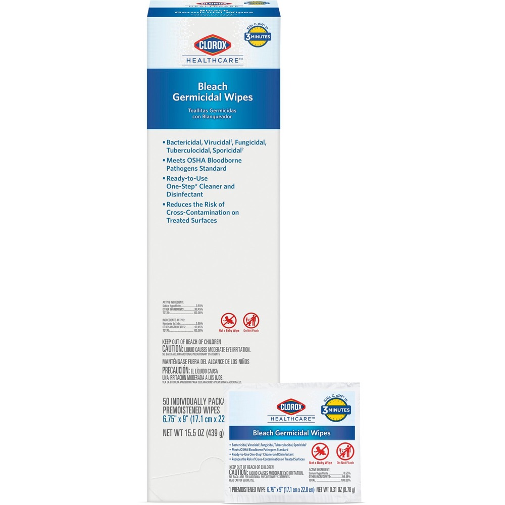 Clorox Healthcare Bleach Germicidal Wipes 31424