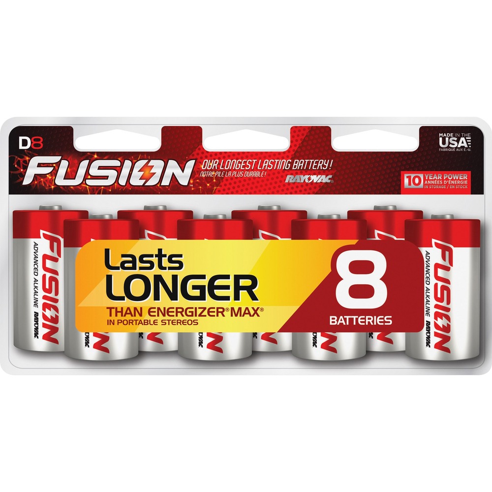 Rayovac Fusion Alkaline D Batteries 8138LTFUSK