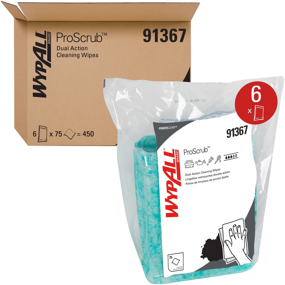 WypAll Power Clean ProScrub Pre-Saturated Wipes 91367