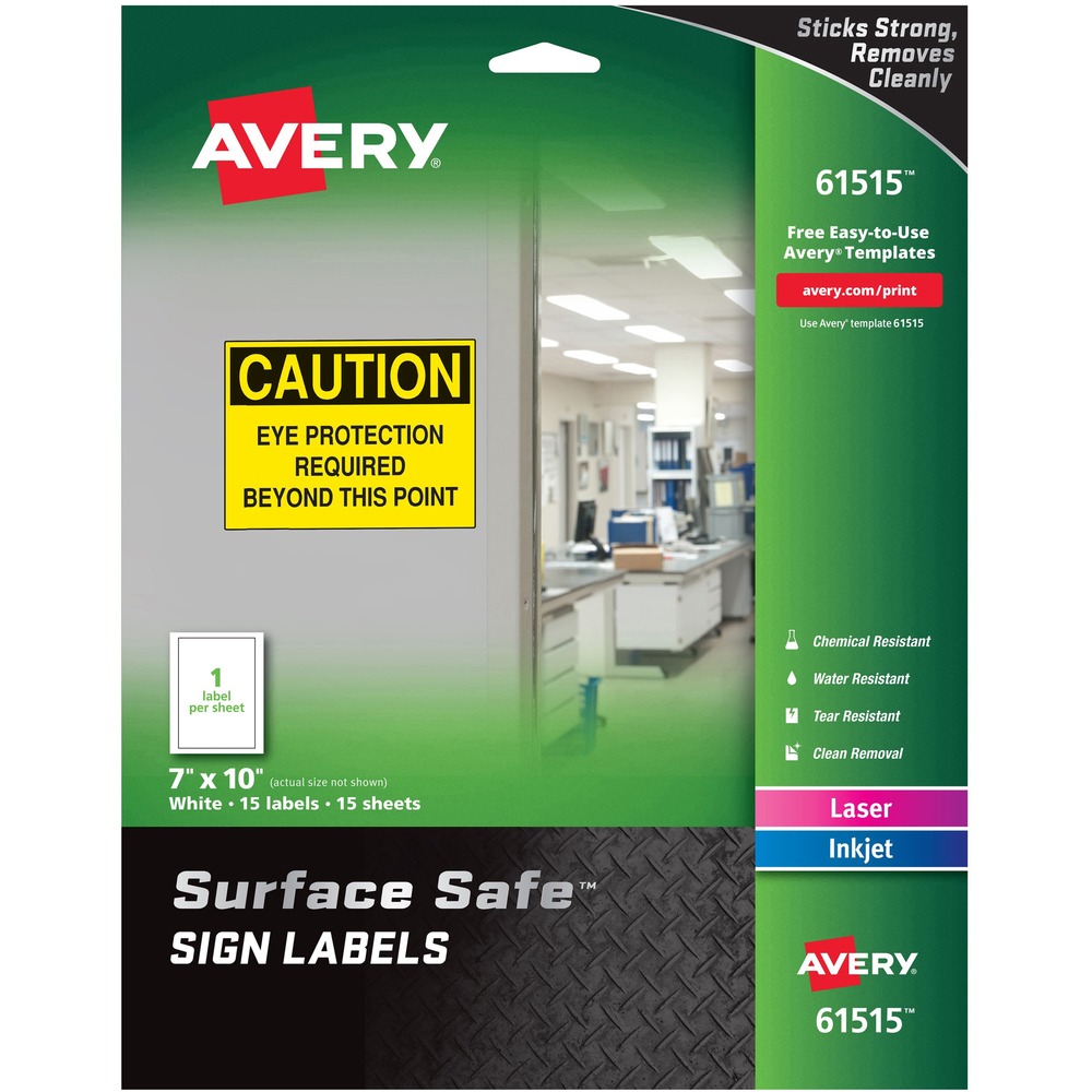 1046467509__21470.jpg Avery 7"x10" Removable Label Safety Signs 61515 - Image 1
