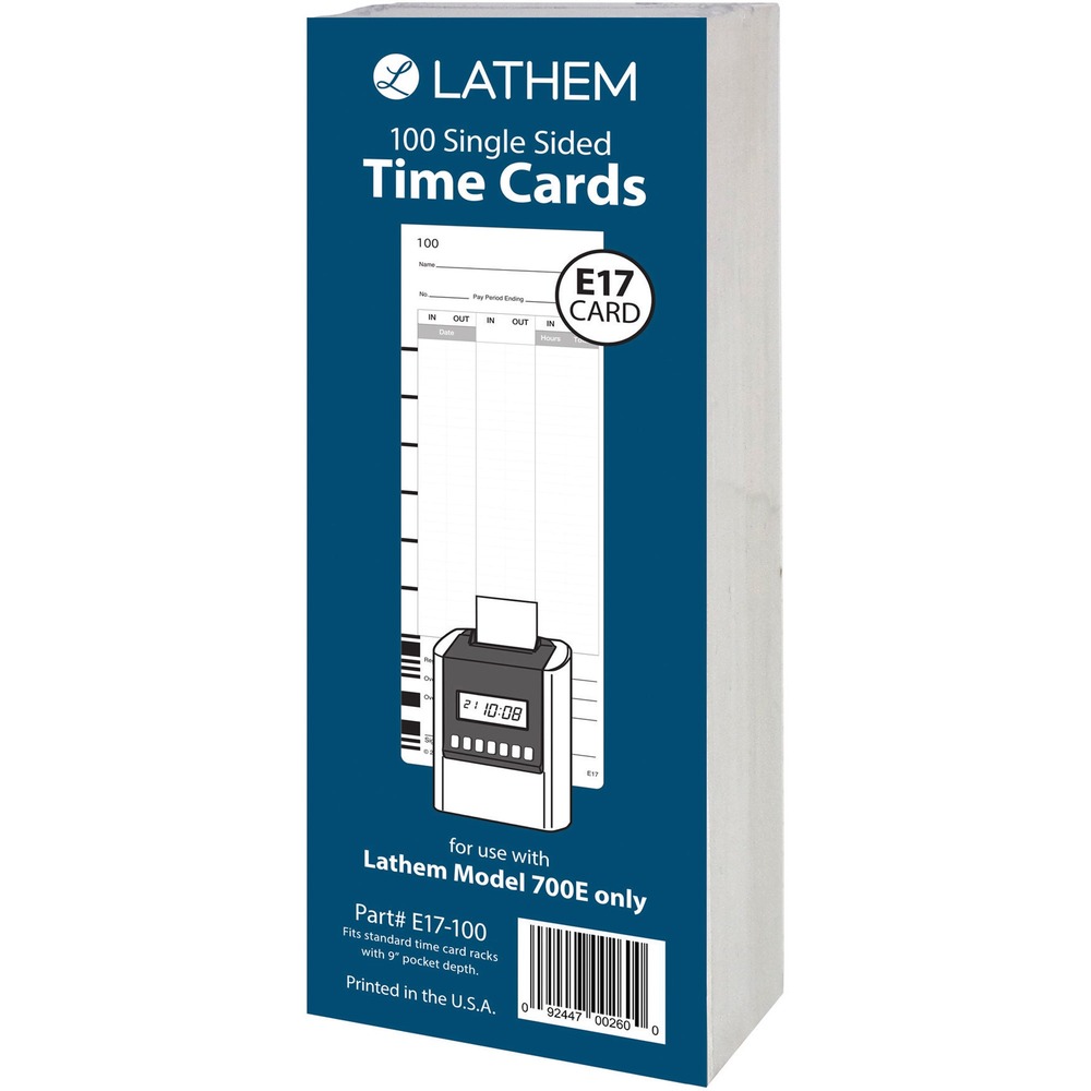 Lathem Model 700E Clock Single Sided Time Cards E17100