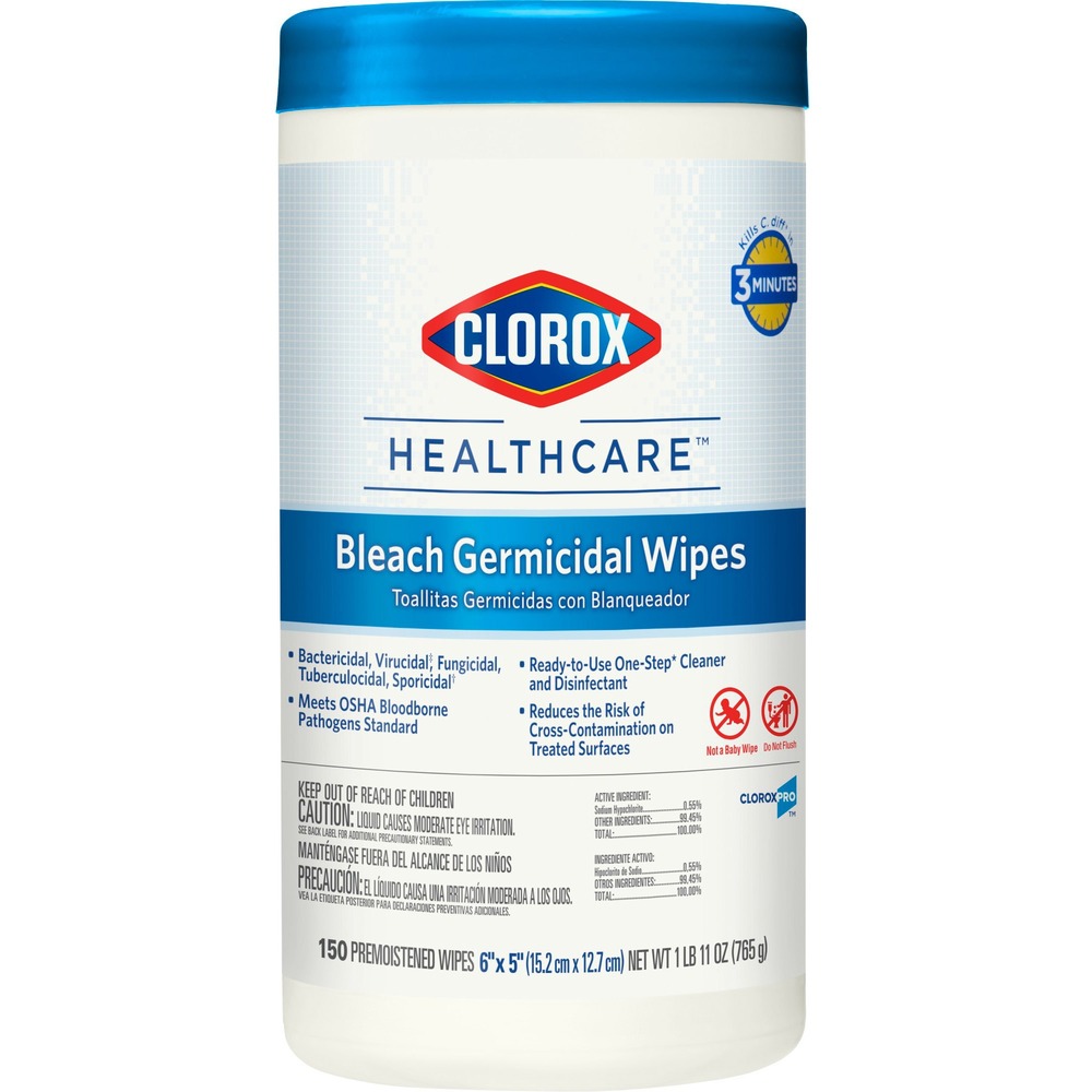 Clorox Healthcare Bleach Germicidal Wipes 30577BD