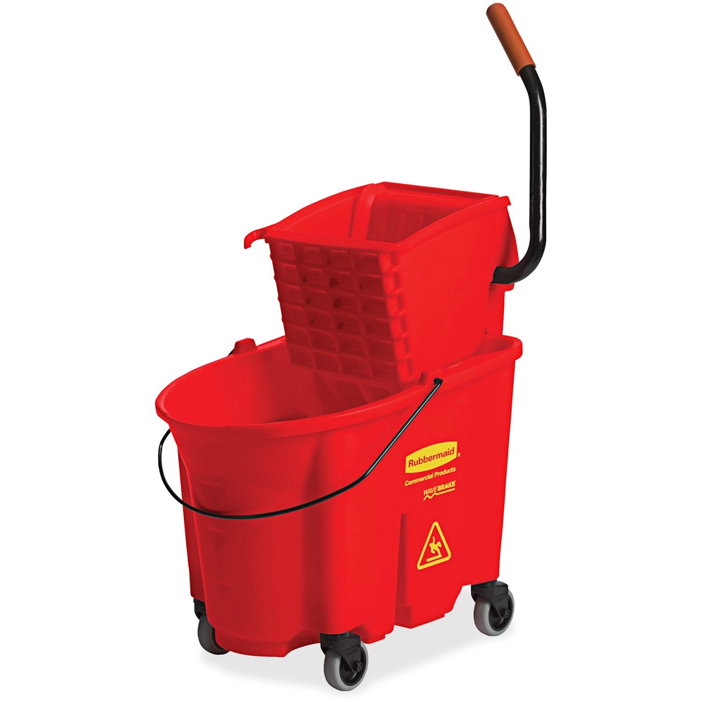 1060397828__67764.jpg Rubbermaid Commercial WaveBrake 35 QT Side Press & Wringer 758888RD - Image 1