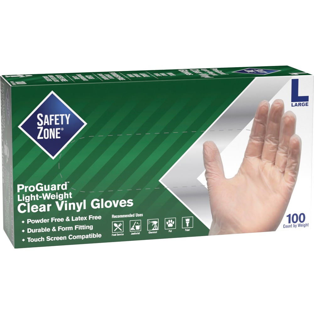 1061534986__74973.jpg Safety Zone Powder Free Clear Vinyl Gloves GVP9LGHHCT - Image 1