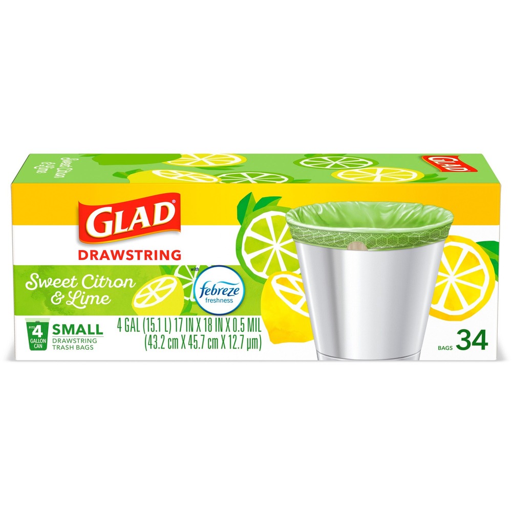 Glad Small Kitchen Drawstring Trash Bags 79120