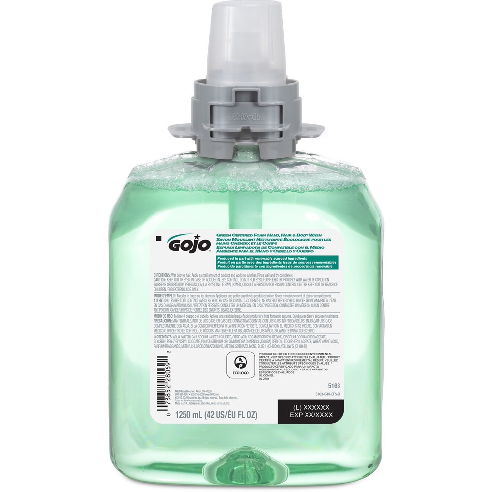 Gojo FMX-12 Refill Green Certified Hair/Body Wash 516304