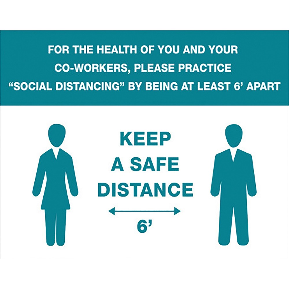 1064569630__66423.jpg Lorell You/Co-Workers Please Keep 6' Apart Sign 253 - Image 1