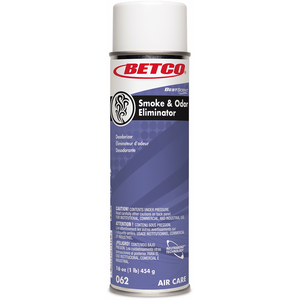 Betco Smoke And Odor Eliminator Air Freshener, Spring Renewal, 16 Oz, Pack Of 12 622300