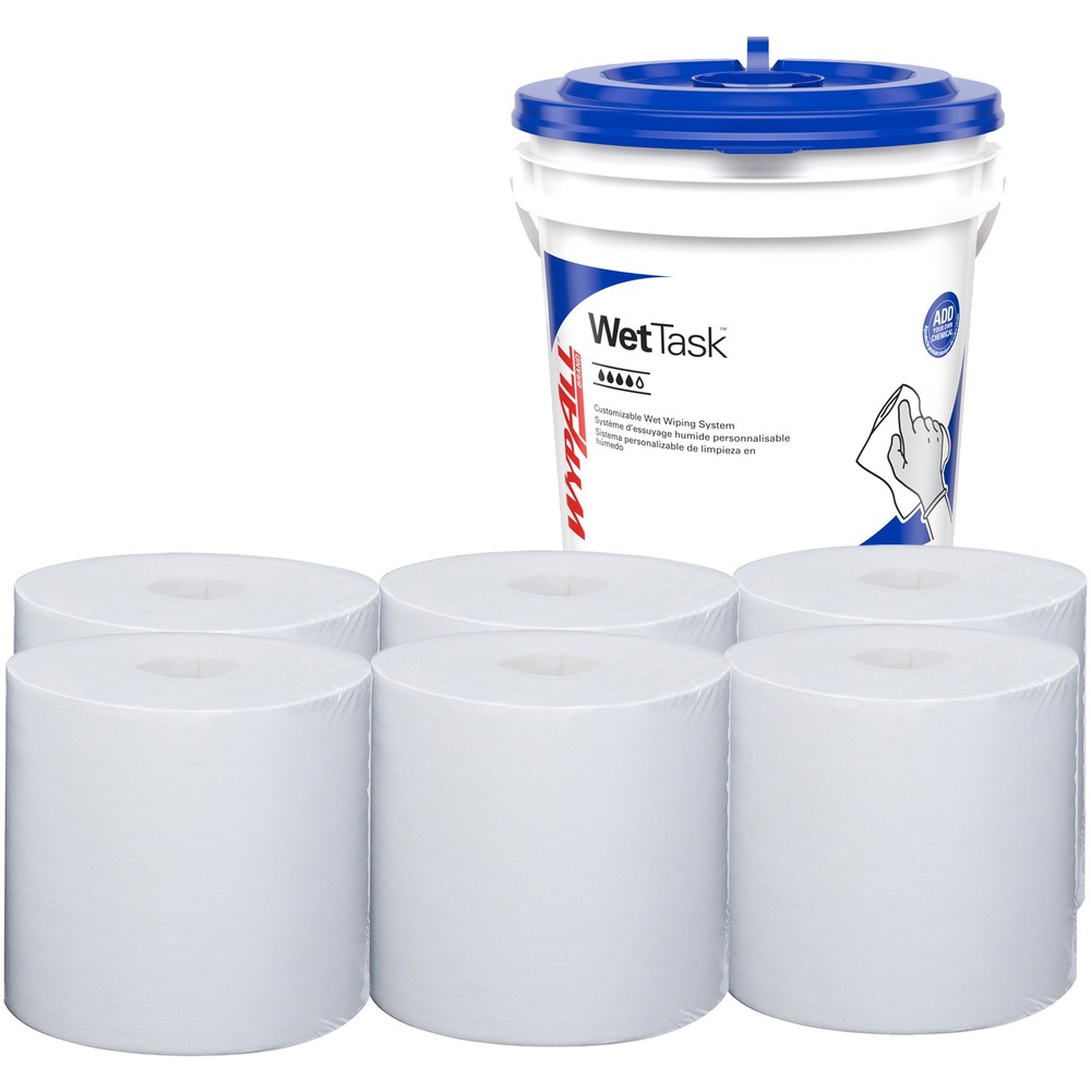 WypAll Power Clean WetTask Wipers for Disinfectants, Sanitizers and Solvents 6211