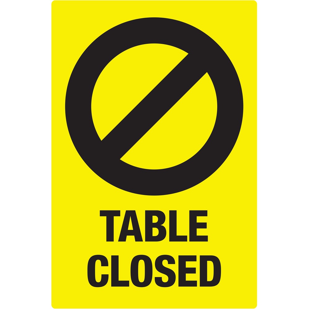 Avery Surface Safe TABLE CLOSED Preprinted Decals 83075