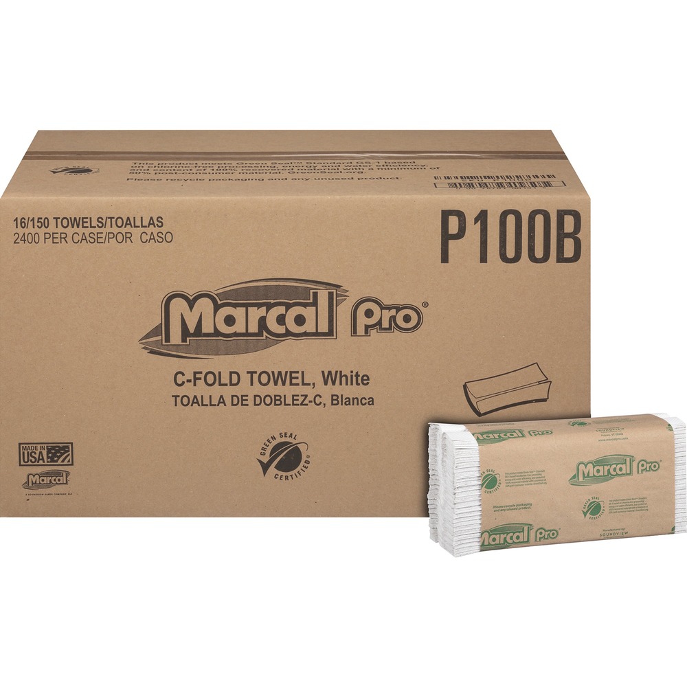 1066776575__77174.jpg Marcal Recycled Center-Fold Paper Towels P100B - Image 1