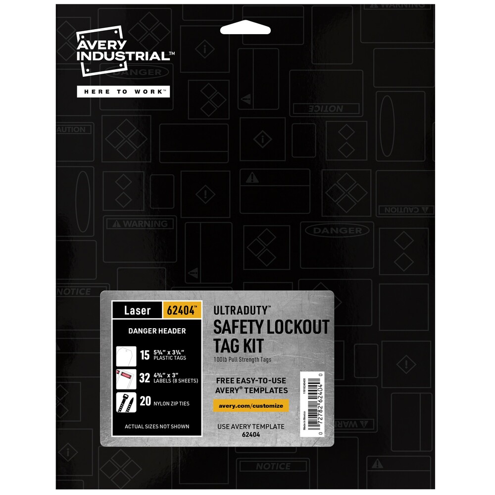 Avery UltraDuty Hazard Warning Tag Kit 62404
