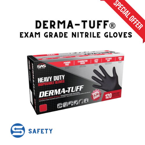 Derma-Tuff Powder-Free Exam Grade Nitrile - 6 Mil Case of 10 Boxes