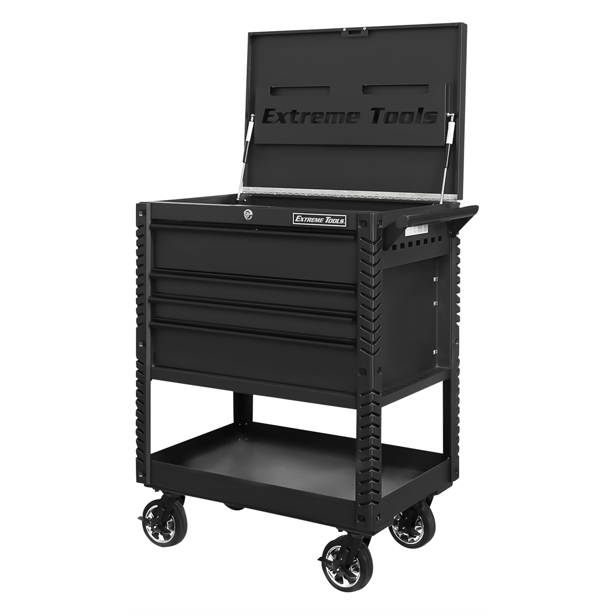 33" 4-Drawer Deluxe Tool Cart w/Bumpers, Matte Bla
