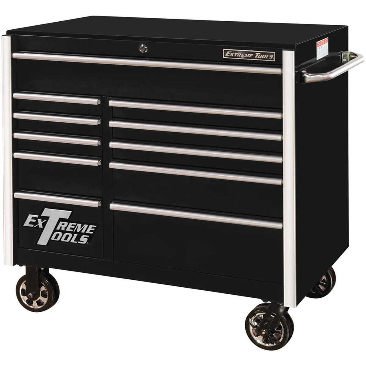 EXTRX412511RCBK_1200Wx1200H__16498.png Extreme Tools 41" 11-Drawer Roller Cabinet, Black - Image 1