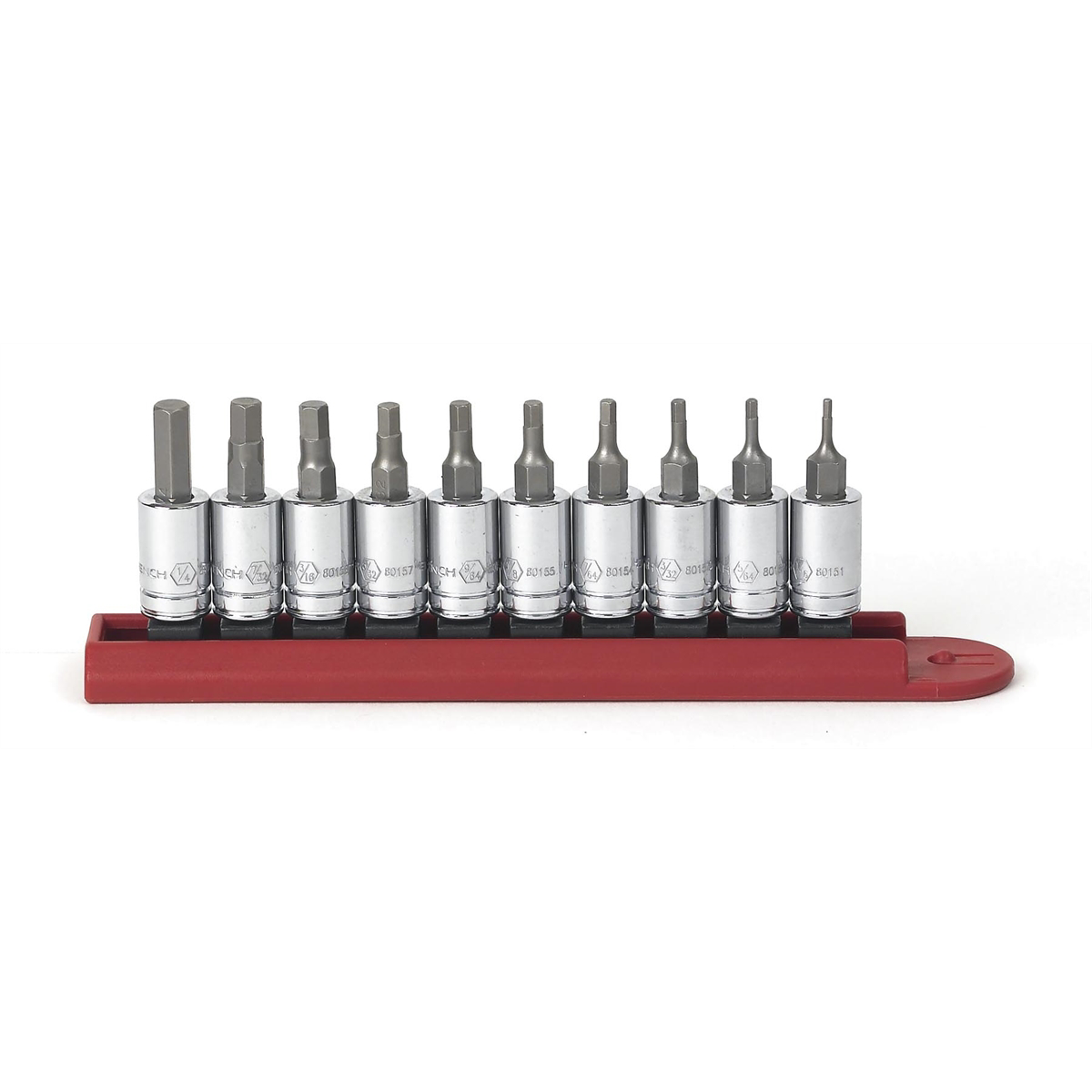 10PC 1/4"DR SAE HEX BIT SOCKET SET