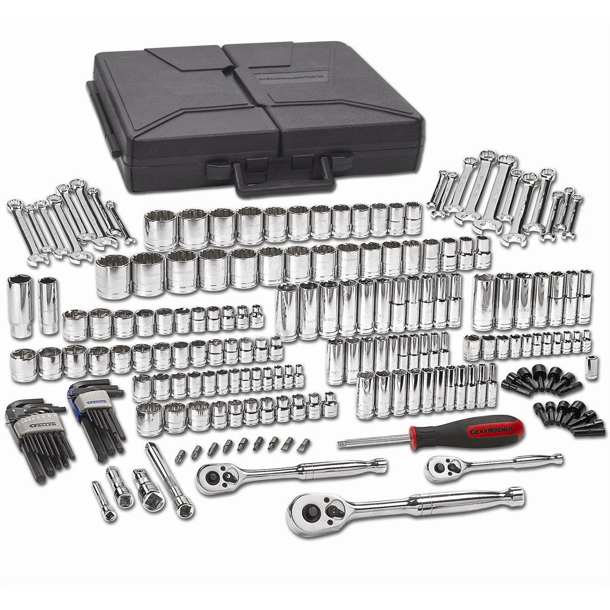 KDT80933_1200Wx1200H__10856.png 216 PC 1/4" 3/8" & 1/2" DR MECHANICS TOOLS SET - Image 1