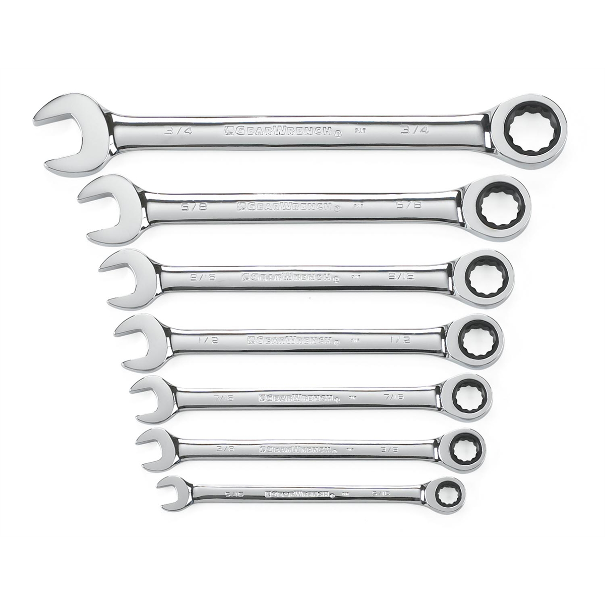 WRENCH RATCHING COMB. SET SAE 7 PC GEARWRENCH