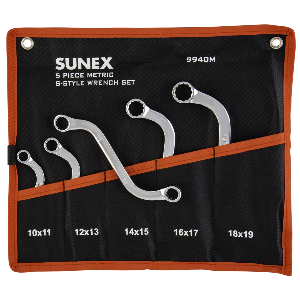 S-STYLE DOUBLE BOX END METRIC WRENCH SET, 5 PC.